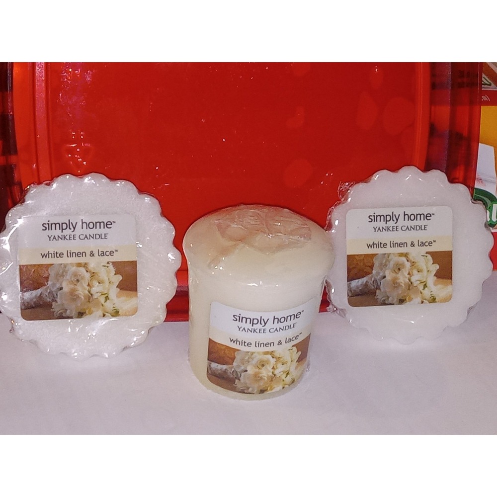 Simply Home Yankee Candle White Linen & Lace Tarts & Votives Wax Melt Retired
